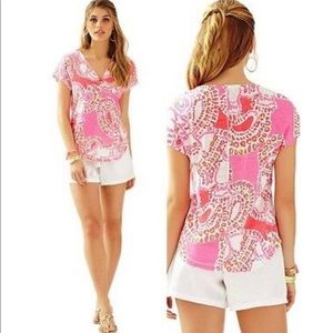 Lilly Pulitzer- Duval Notch Neckline Top
